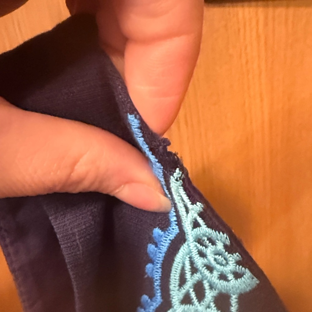 Lilly Pulitzer Navy Sleeveless Dress with Turquoise and White Accents - Picture 5 of 5